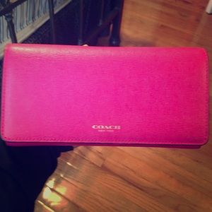 Hot Pink Large Coach Wallet