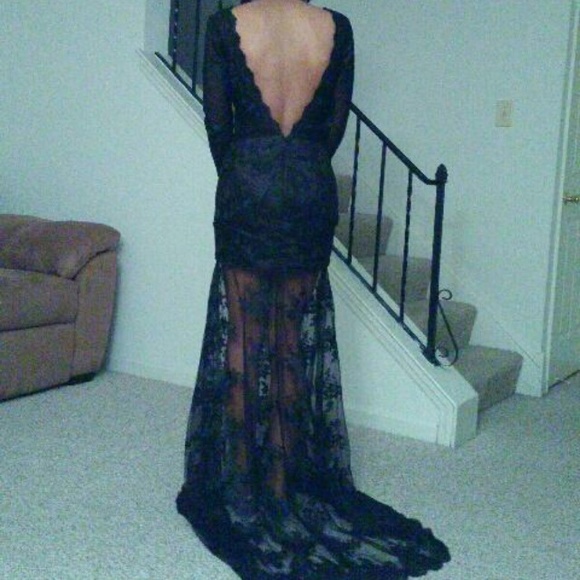Black lace PROM dress - Picture 3 of 3