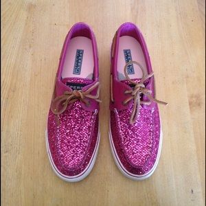 Raspberry glitter Sperry Top-Sider
