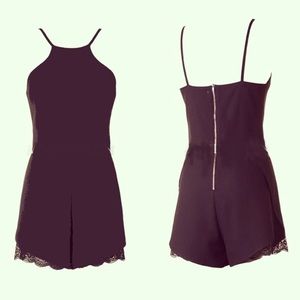 Sold OUT-Black romper with lace detail
