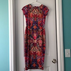 Floral midi bodycon dress