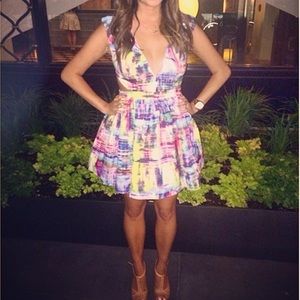 Multi color cutout skater dress in Large