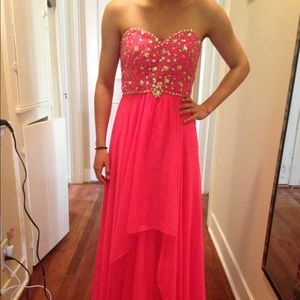 Hot pink prom dress