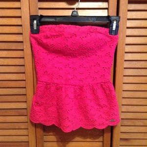NWOT Peplum Crochet Tube Top