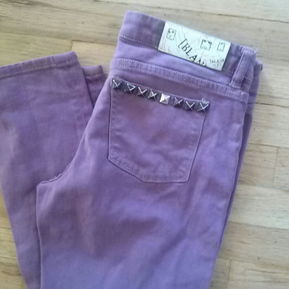 Purple studied blank NYC jeans