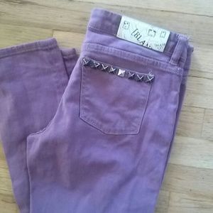 Purple studied blank NYC jeans