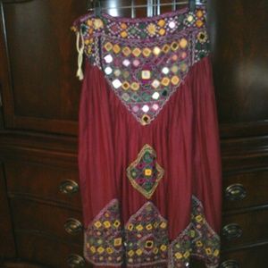 Vintage Mirrored Midi Skirt -S/M