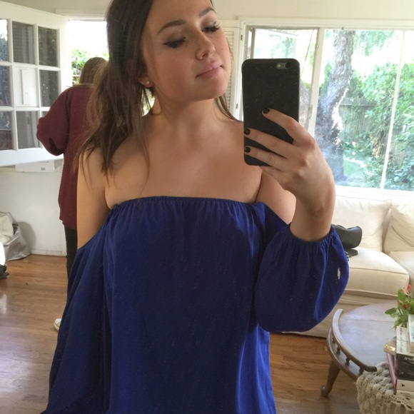 Royal blue off the shoulder top