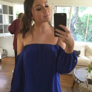 Royal blue off the shoulder top
