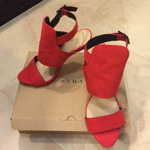 Zara red heels