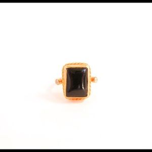 Black onyx gold designer ring