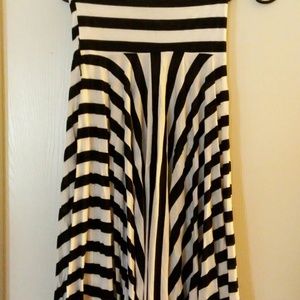 Black and white striped dress