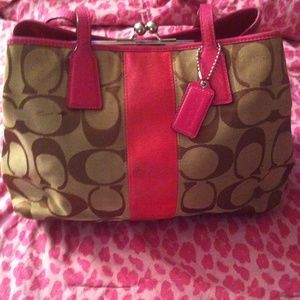 Coach Signature Passion Berry Carryall Purse