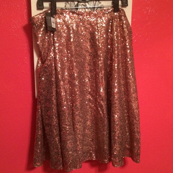 NWT Rose gold sequin skirt