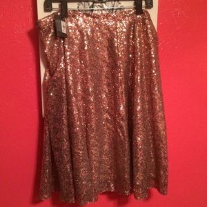 NWT Rose gold sequin skirt