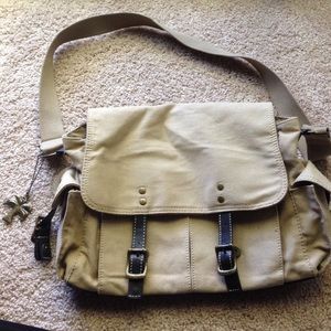Very cute tan messenger bag