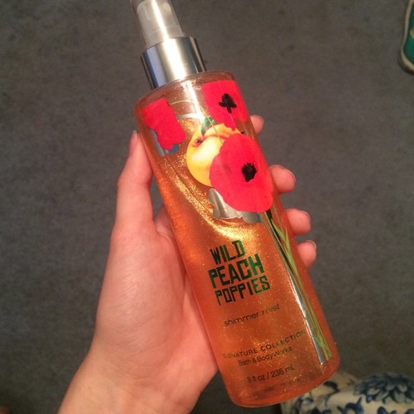 bath body works other wild peach poppies shimmer mist poshmark wild peach poppies bath and body works