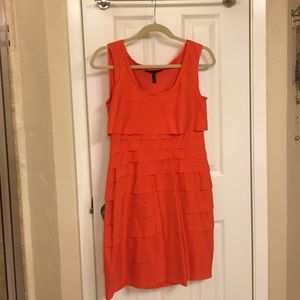 BCBG Coral Summer Tiered Ruffle Dress