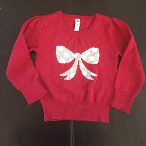 SOLD🐝Cute red sweater with silver bow! Sz 3