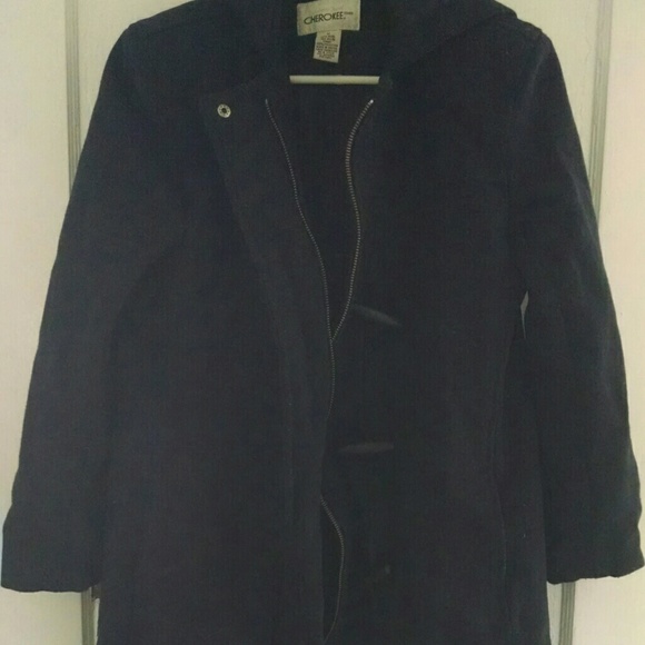 Dark blue button up coat