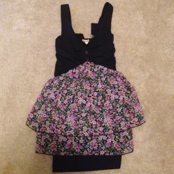 NWOT Black/floral dress