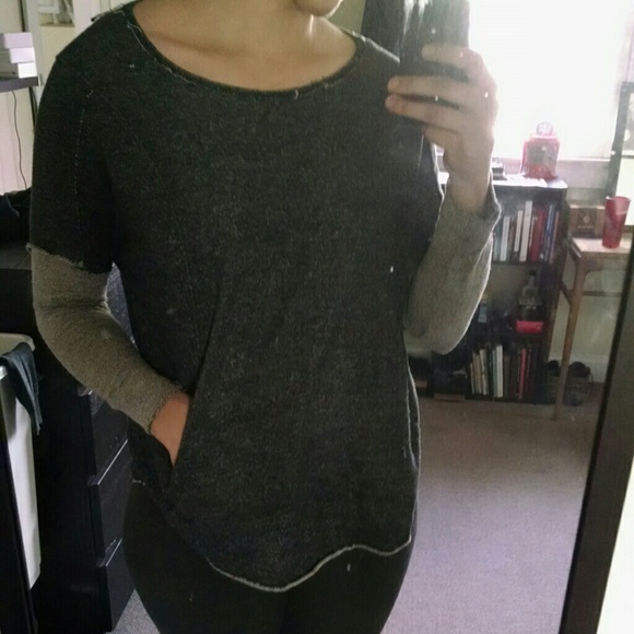 Gray and black sweater