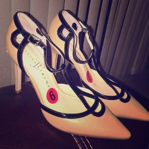 Nude and black heels