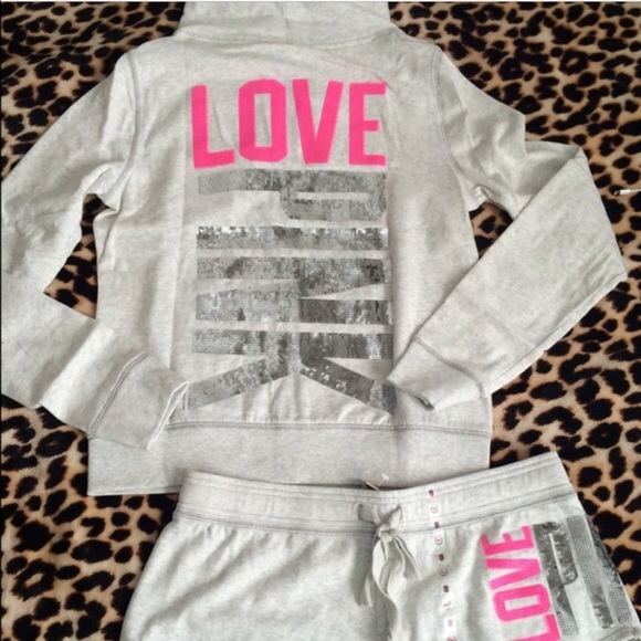 VICTORIA SECRET PINK BLING SHORT SET