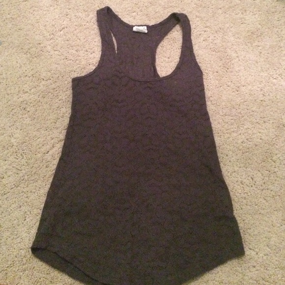 Dark grey lace tank