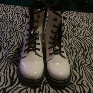 White Combat Boots