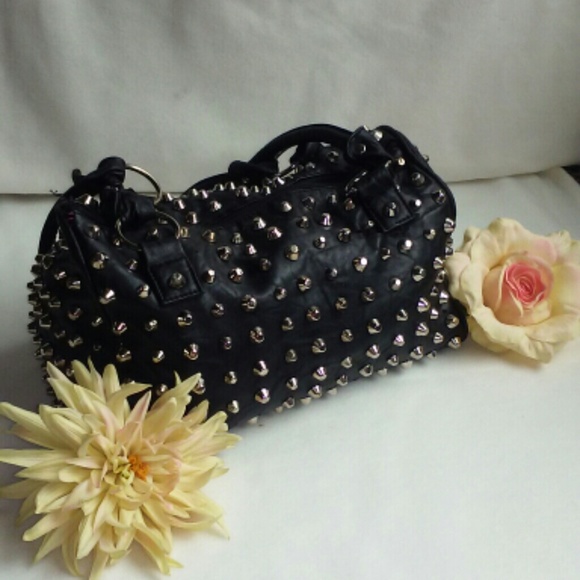 Black studded purse