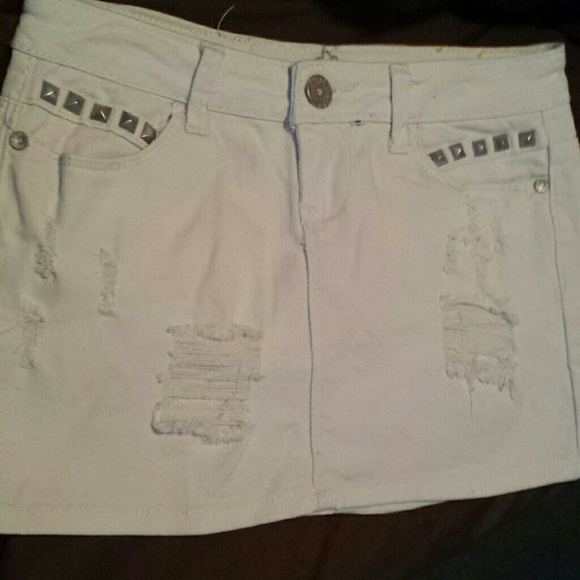 White mini skirt