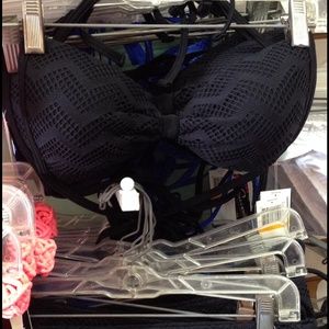 Black 2 piece crochet swim suit