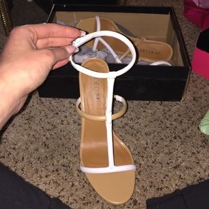 White strap high heels! 👑