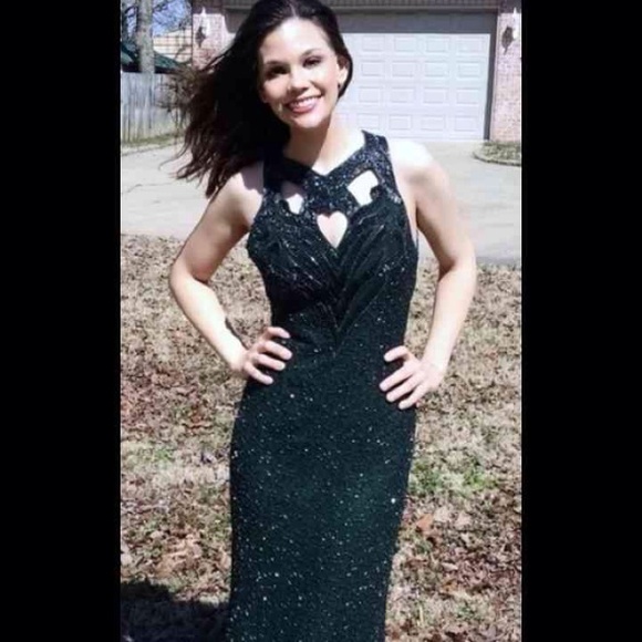 Emerald Beaded Romantic Gown