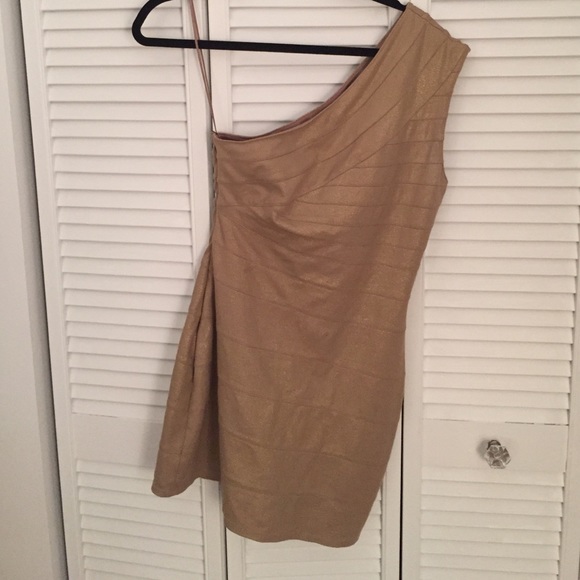 Express Dresses & Skirts - Express one shoulder gold dress
