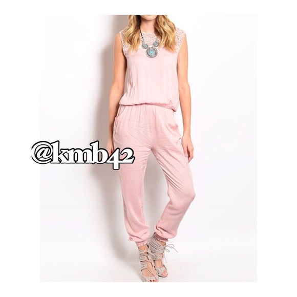 LAST ONE! Blush Pink Jumpsuit - Picture 2 of 3