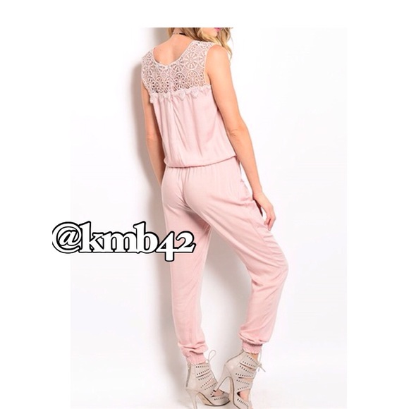 LAST ONE! Blush Pink Jumpsuit - Picture 3 of 3