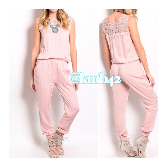 Pants - LAST ONE! Blush Pink Jumpsuit