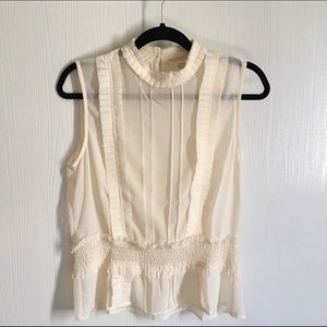 Off White/Cream top w/ruffles