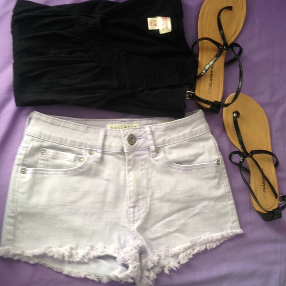 Lavender/ Lilac Purple High Waisted Shorts