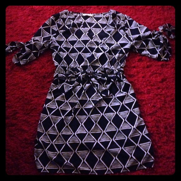 Navy Blue and White Dress