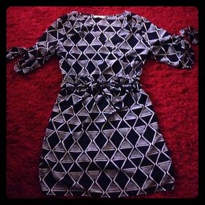 Navy Blue and White Dress