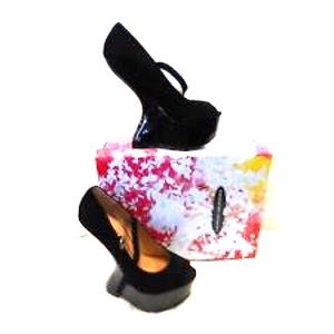 Chinese Laundry: Black Suede Heeless Ankle Strap