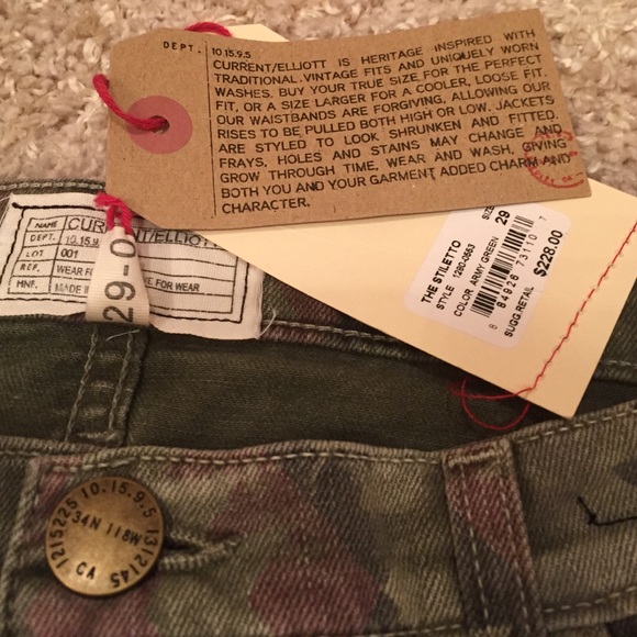 Jeans Current/Elliott The Stiletto Desert Navajo - Taille 24 - Neuf Sans étiquette (NWOT)