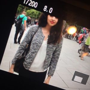 Black white mesh jacket