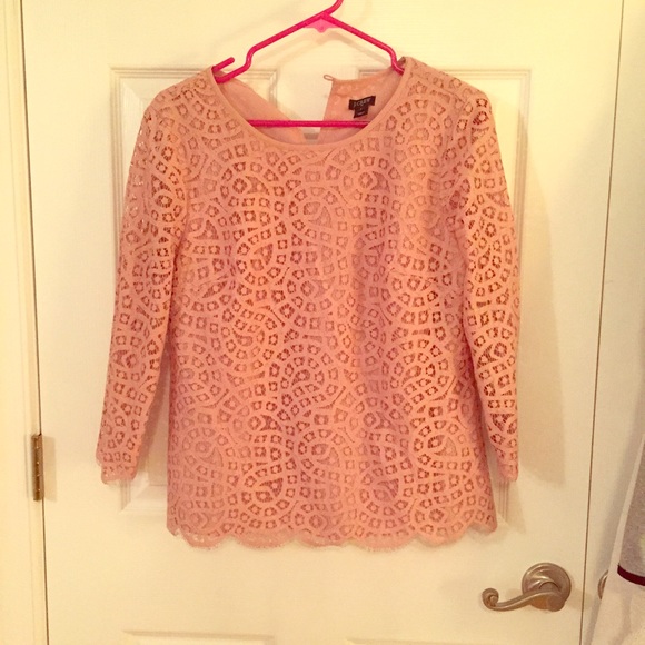 JCrew Top - lace overlay