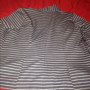 Blue and silver striped blazer