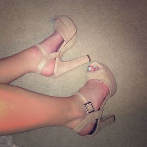 Nude Suede Heels