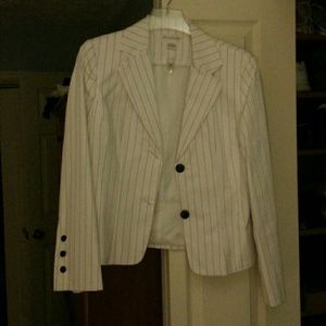 White pin striped blazer